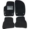 Generico Tappetini Auto in Moquette per Volkswagen Polo 2009-2013, Set 4 Pezzi, Antiscivolo con Battitacco in PVC, Nero (moquette standard, 2 ricami)