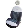 Italfodere - Coppia Coprisedili Auto Anteriori Compatibili con Fiat 500 dal 2007 in poi - Accessori Auto Interni - Cotone Accoppiato - Confortevoli e Resistenti - Made in Italy - Scozzese Grigio