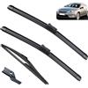 Autopixl Tergicristalli anteriori e posteriori di qualità OEM per Ford Mondeo MK4 2007 2008 2009 2010 2011 2012 2013 2014 parabrezza accessori per auto su misura perfetta per parabrezza. (Colore: Front R
