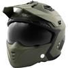 A-PRO SRL Casco Moto Jet Cafe Racer Omologato ECE 22-06 Parasole scooter Verde Opaco XXL