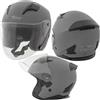 A-Pro Casco Jet Moto Aperto Visiera Scooter Antigraffio Urbano ECE 22-06 Grigio Opaco S