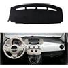 VOALVT Copricruscotto Per Fiat 500 500c 500e 2007-2024 Copri Cruscotto Antiscivolo Antisporco Tappetino Parasole Protettivo Copri Cruscotto(Left Hand Black)