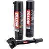 AER MOTO SPARE PARTS KIT PULISCI LUBRIFICA CATENA - C4 400ml + C1 400ml + SPAZZOLA PULIZIA CATENA MOTO SCOOTER