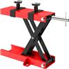 HOMCOM Sollevatore Moto in Acciaio Max 500kg, Cavalletto Alzamoto Pieghevole con Altezza Regolabile 9.5-40 cm e Manovella, Piattaforma da 45x15 cm, Rosso