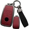 ontto Custodia Portachiavi per Auto Compatibile con Mercedes-Benz ABCEGS Klass CLA CLS GLA GLB GLC GLE GLS EQA EQB Custodia Protettiva in Pelle in Lega di Zinco Portachiavi Accessori-4 Pulsanti Rosso