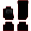 QUEMAR Tappetini Auto compatibili con Alfa Romeo Giulia dal 2016 / Kit Tappeti Moquette e Gomma su Misura (Set 2 Anteriori + 2 Posteriori) / Ricami e Colori Personalizzati (Bordo Rosso, 0 Ricami)