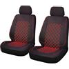 OFFICINE MILANO IL TUO STILE IN AUTO. Set Coprisedili Auto Universali Anteriori 2 Pezzi, Fianchi elasticizzati, Tessuto Antiscivolo Trapuntato in Poliestere, Lavabile (Nero,Rosso) - Alta Qualità - OFFICINE MILANO