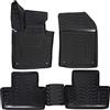 J&J AUTOMOTIVE Tappetini Auto in Gomma su Misura per Volvo XC60 2 Dal 2017, Set da 4 Pezzi, Bordo Alto 4 cm, Antiscivolo, Inodore, Colore Nero