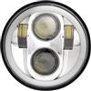 QINSHU Fanale Moto Faro Anteriore Universale Motocicletta LED 5 3/4 Pollici 5.75 H4 Per Indian Per Scout(1Piece headlight silver)