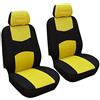 GODGETS Copri-sedili Auto Universale Set Completo/Set Copri-Sedile Universali per Anteriori e Posteriori/Accessori Auto Interno,Nero Giallo,2 * Seater Anteriore