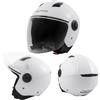 A-Pro Casco Jet Visiera Lunga Scooter Moto Quad Omologato ECE 22-06 Bianco XS