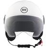 BHR Casco Demi-Jet 835 SPECIAL - Casco Scooter Omologato ECE 22.06 con Visiera a Occhiale Antigraffio - Sgancio Micrometrico e Guanciali Removibili - Bianco L