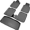 Recambo Set di tappetini in gomma e vasca per bagagliaio adatti per Fiat Panda II | 169 | 2003 2012 100% tappetini per auto e bagagliaio in TPE antiscivolo di alta qualità, colore nero