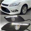 UFITIDU Auto Faro Assemblea 2 Pezzi Luci Diurne A LED Funzione Attenuazione Automatica DRL Fendinebbia Copertura Lampada Nebbia Per Ford Per Focus 2 Berlina MK2 2009-2013 2014 Faro Anteriore