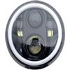 AIDLMBG Fari 1PC Per Shadow VT 600 700 750 1100 VTX 1300 1800 Faro LED Rotondo Da 5,75 Pollici Con DRL Ambra Indicatore Di Direzione Faro Anteriore(Black Q)