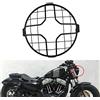 NATGIC Griglia Faro per Moto, 7 Protezione per Copertura per Faros per Motocicletta Griglia per Faro Rotonda in Metallo Adatta per Viti per Montaggio Laterale da 8mm a 10mm per Moto o Bici (Nero)