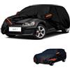Generico Fatto Su Misura Quattro Stagioni Telo Copriauto Compatibile Con VW Golf 7 2012-2019,Protezione solare,impermeabile,Anti-caduta delle foglie,antineve,antipolvere(Black Orange)