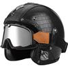 EBAYIN Casco vintage retrò Scooter Casco jet ciclomotore Casco mezzo casco in pelle 3/4 con visiera Casco aperto per uomo e donna Certificazione DOT ECE,O-XXL(63~64cm)