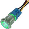 ETOPARS Acciaio Inossidabile 12V Auto Luce Verde Freccia Pulsante di Avviamento 19mm Interruttore a levetta Momentaneo Presa Filo