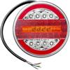 UNITRAILER Fanale posteriore a LED rotondo, 12 V/24 V, per rimorchio, luce di posizione, luce freno, indicatore di direzione, luce di retromarcia, omologato, illuminazione per rimorchi