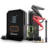 SachsenRAD Avviatore Batteria Auto con Compressore, Avviatore Emergenza per Auto/Moto 12V (Tutti Gas 12L Diesel) Booster Avviamento LED/Ricarica USB-C