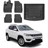 OMAC Tappetini & Vasca Baule Set compatibile con Jeep Compass 2017-2025 Gomma Nero 5X