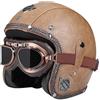 EBAYIN Casco vintage retrò Scooter Casco jet ciclomotore Casco mezzo casco in pelle 3/4 con visiera Casco aperto per uomo e donna Certificazione DOT ECE