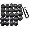 Generic 24x Tappi for dadi delle ruote for auto Protezione for viti automatiche Bulloni for veicoli Copri borchie Nero for Audi A4 A6 Q3 Q5