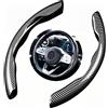 GOOBIX Coprivolante per Auto per BMW 1 Series F40 F52 F20 F21 E88 E82 E87 E81 M140i 125i 125d 120i 120d, Fibra Carbonio Antiscivolo Ultraleggero copri volante Accessori Interni per Auto Universali,Black