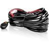 RIGIDON Cablaggio Fendinebbia con Interruttore 24V 40A Kit Cavi Fendinebbia Cablaggio Auto On-Off Interruttore per Barra LED Fuoristrada ATV Camion SUV e Moto (Model G - 1 cavi)