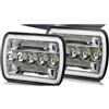 DQRG Fari Anteriori Auto Fari A Led 400W 5x7 Pollici 7x6 80000LM Faro Hi/Low Indicatori Direzione Dot E9 DRL Per Offroad 4x4 Accessori 12V 24V Generico(2PC)