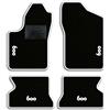 QUEMAR Kit Tappetini Auto per Fiat 600 1998-2010, Bordo Bianco, 4 Ricami