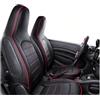 ZCera Coprisedili Per Benz Per Smart 453 Per Fortwo Per Forfour 2015-19 Coprisedile In Pelle Per Auto Cuscino Tutto Compreso Auto Interni(Black red line,15-19)