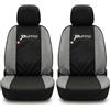 Auto Accessori Lupex Coprisedili compatibili per Grande Punto (2005-2018) - Set Anteriori in Tessuto Policotone, Protezione Sedili, Facile Installazione, Made in Italy (Nero - Grigio Chiaro)