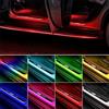 Deralaon Battitacco auto con logo LED o testo, senza fili, sensore automatico, porta auto, ingresso laterale, luci decorative con 8 colori adatti (4 pezzi (2 pezzi anteriori + 2 pezzi posteriori)