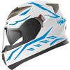 Decalart Kit 19 Adesivi Casco elmetto moto universali valigia pc - Toro corna bull strisce fasce stickers strips decalcomanie stickers casco Cod.L120 (053 Blu Leggero)