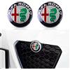 HENGYUESHANG Adesivo con logo da 82 mm, compatibile con Alfa Romeo Giulietta Spider Mito 147 156 159 166 GT Stelvio Giulia Car Styling (argento)