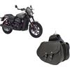 WinNet Borse Laterali valigie da Moto custom Rigide in Pelle rigida Bisacce Stile Custom compatibili con HD Harley Davidson STREET ROD 750 (Nero)