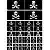 AWS 40 Stickers Bandiera Nera Pirati Jolly Roger Impermeabili per Auto Moto in 2 Formati Adesivi Vinile Flag Pirates Black (Foglio A3)