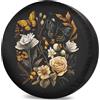 itinspace ‌ITINSPACE Fiori botanici Copertura Gomma di Scorta per Viaggi in SUV e Rimorchio - Antipolvere, Antiruggine - Copricerchi 15 Pollici(69-75 cm)