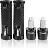 ZYUHUA Per: Honda CBR600RR 2003 2004 Moto CBR 600 RR Accessorio Manubrio Grip End Cap Plug CNC 7/8 22MM Manopole manubrio CBR600 RR 7/8 Inch 22mm(Black Two piece set)