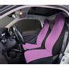 Rebeca Shop® Coprisedili Anteriori compatibili per Smart fortwo, prima, seconda e terza serie, W450 W451 W453, Set di 2 foderine banda centrale colorata (Rosa/Nero, Smart Fortwo)