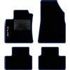 QUEMAR Tappetini Auto compatibili con Renault Clio V anche Hybrid dal 2019/ Kit Tappeti Moquette e Gomma su Misura (Set 2 Anter.+ 2 Poster.)/ Ricami e Colori Personalizzati (1 Ricamo, Bordo Blu)