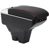 OYHCM Bracciolo Centrale per Citroen C3 MK3 2016-2024, Doppio Scomparto, Pelle Nera, Facile da Installare, Accessorio Auto Personalizzato