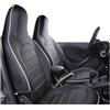 ZCera Coprisedili Per Benz Per Smart 453 Per Fortwo Per Forfour 2015-19 Coprisedile In Pelle Per Auto Cuscino Tutto Compreso Auto Interni(Black white,15-19)