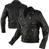 WinNet Giacca modello chiodo di pelle in stile moto custom vintage con protezioni removibili (3XL)