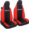 Susy Shop Coprisedili Auto Compatibili Per Smart fortwo, 450 451 e 453, Set 2 Fodere Anteriori, Con Logo Auto Ricamato Sullo Schienale, Lavorazione MADE IN ITALY (Nero/Rosso)