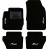 QUEMAR Tappetini Auto compatibili con Ford Fiesta MkVI 6 serie 2008-2017/Kit Tappeti Moquette e Gomma su Misura (Set 2 Anteriori + 2 Poster.)/Ricami e Colori Personalizzati (4 Ricami, Bordo Nero)