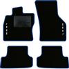 QUEMAR Tappetini Auto per Seat Leon III 5F, Bordo Blu, 2 Ricami | 2012-2019 / Kit Tappeti Moquette e Gomma su Misura / Set 2 Anteriori + 2 Posteriori / Ricami e Colori Personalizzati