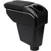 ZENVI Braccioli Compatible with Renault Dacia Clio Braccioli 2005-2018 Console Centrale Organizer Immagazzinaggio Scatola Stile Doppia Porta Utilizzabile Per Autisti Supporto Gomito (Stile Nero)